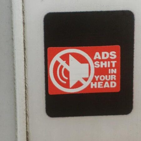 Gas Station Mute Sticker: Ads Shit in Your Head